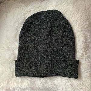 Black and Silver Sparkle Beanie